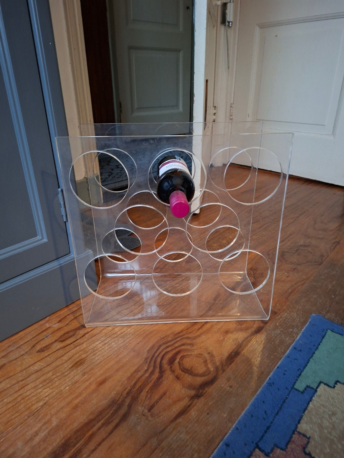 Wijnrek van plexiglad, Huis en Inrichting, Woonaccessoires | Wijnrekken, Kunststof, 5 tot 15 flessen, Ophalen of Verzenden, Zo goed als nieuw
