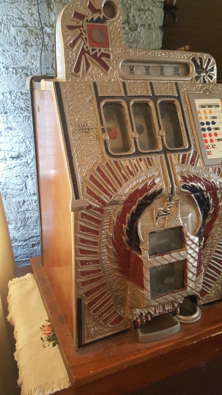 Mechanische slotmachine, Overige munten, Ophalen, Zo goed als nieuw, Met sleutels