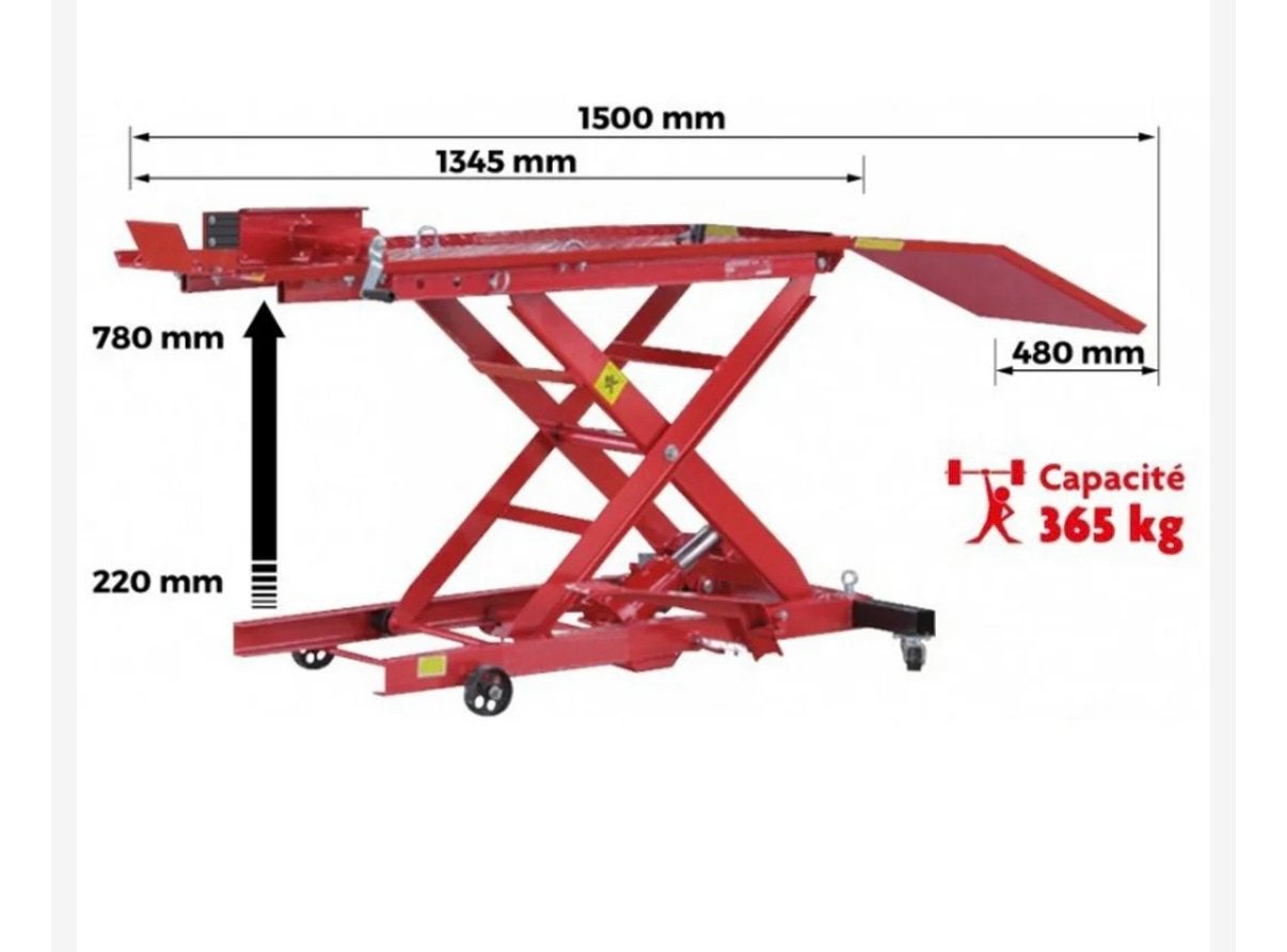 Motorheftafel / motorlift – 360 kg – hydraulisch, Ophalen