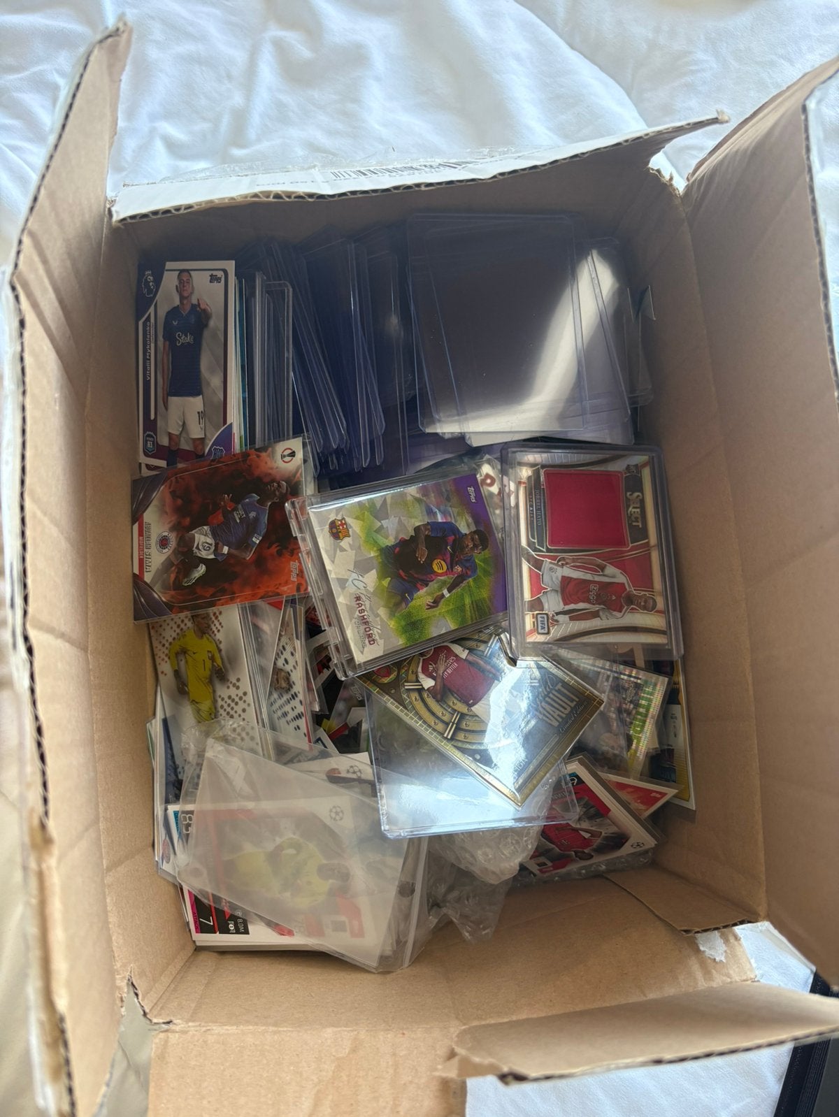 Grote doos voetbalkaarten – Panini, Donruss, Merlin, Topps, Ophalen of Verzenden, Zo goed als nieuw, Buitenlandse clubs, Poster, Plaatje of Sticker