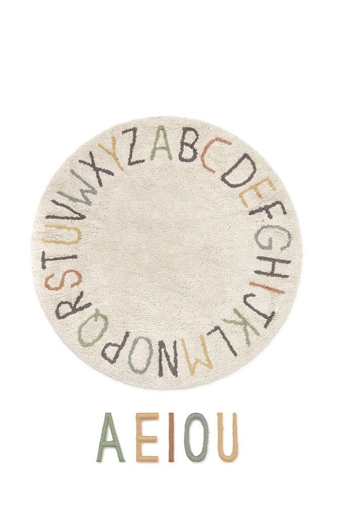 Kindervloerkleed ABC met losse Letters Lorena Canals, Lorena Canals, Nieuw, Customerservice@lorenacanals.com, Ponce de Leon 4, 08960 Sant Just Desvern (Barcelona), Spanje