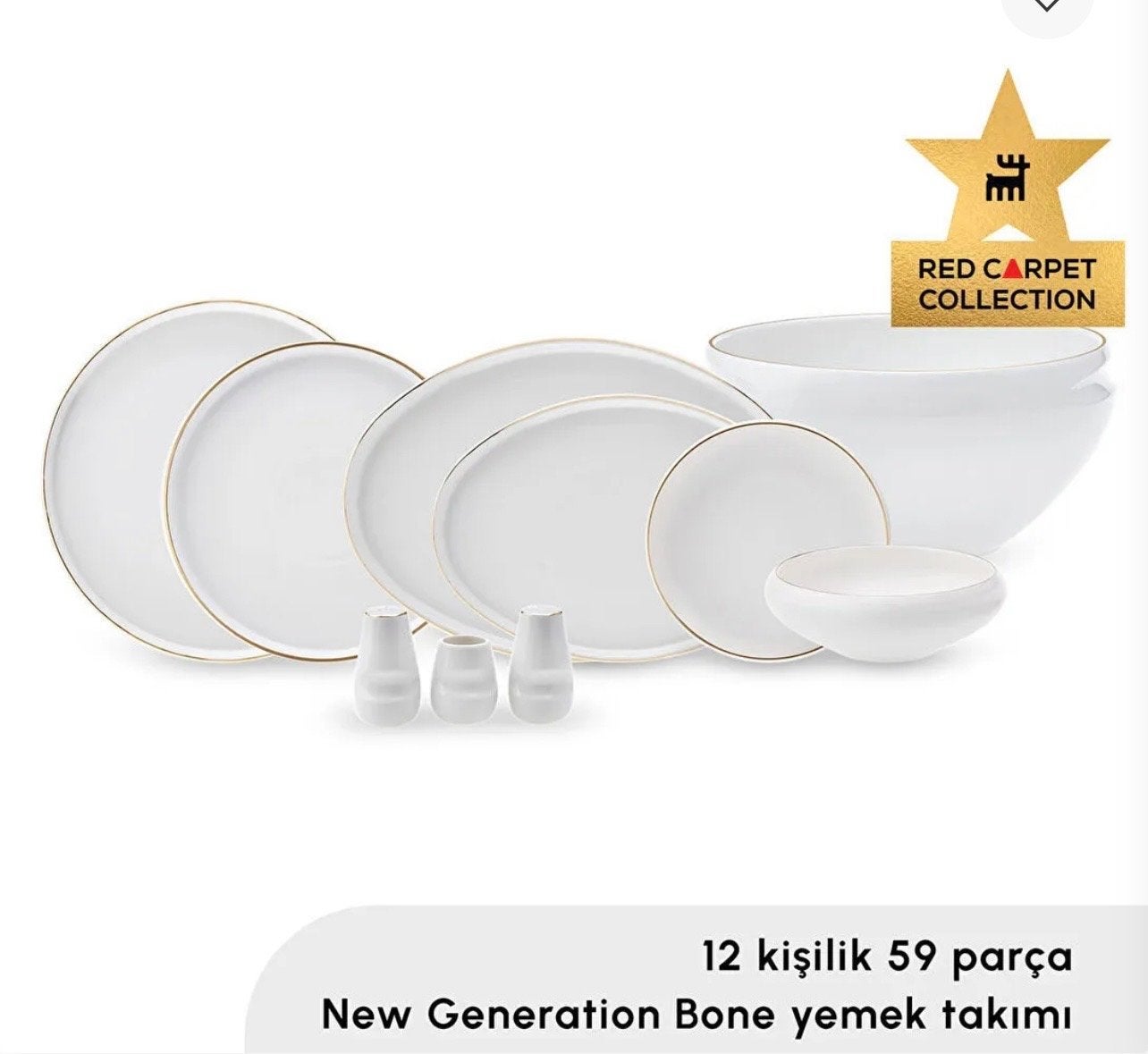 Karaca Streamline Sunset 59-delig 12-persoons Porselein, Ophalen, Zo goed als nieuw, Porselein, Compleet servies