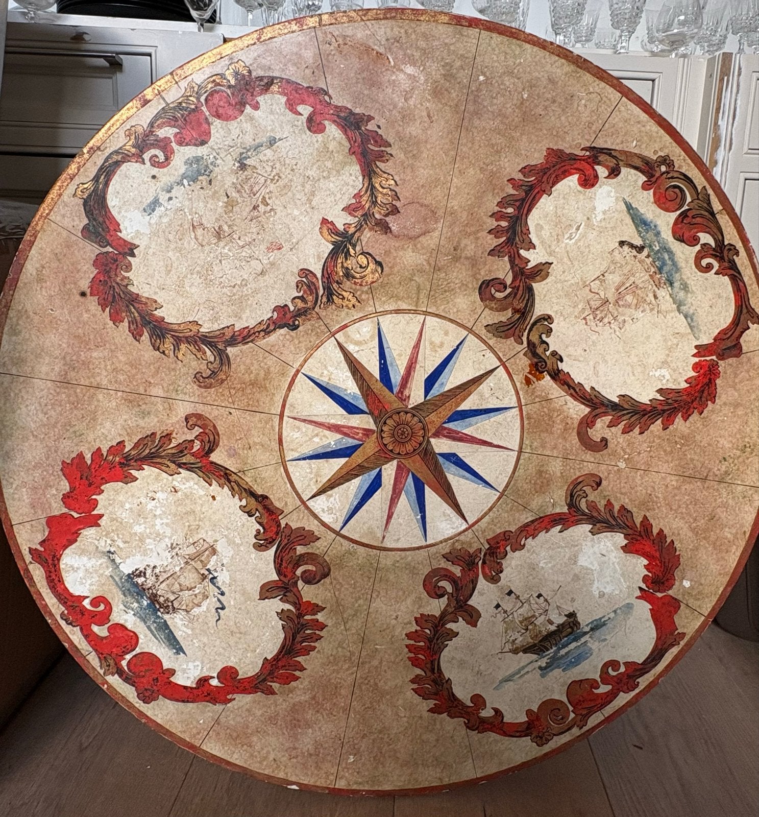 Orginele salontafel met nautische decoratie, Ophalen