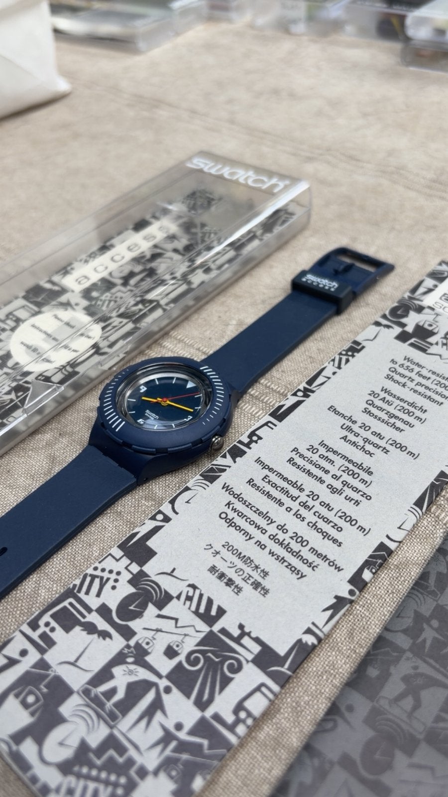 Vintage Swatch Access Scuba 200 (nieuwstaat), Ophalen of Verzenden, Overige materialen, Overige merken, 1960 of later