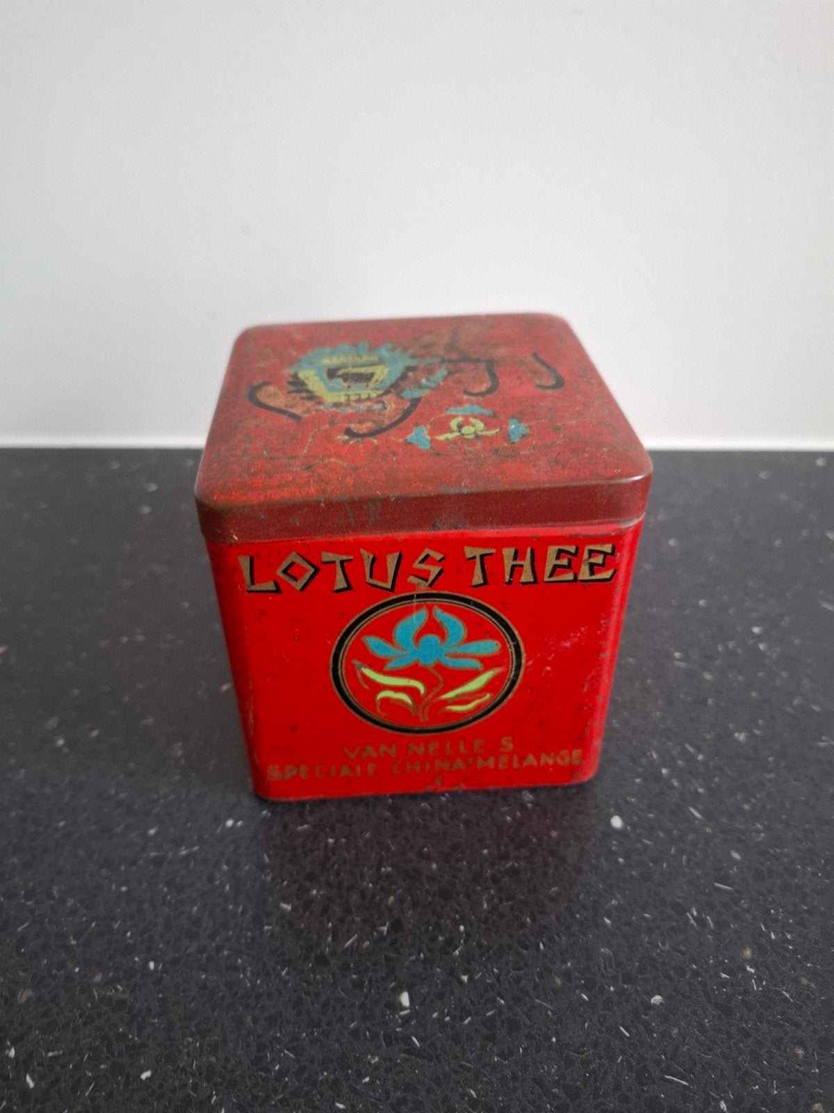 Vintage Lotus Thee Blikje, Verzamelen, Ophalen of Verzenden, Gebruikt, Thee, Overige merken