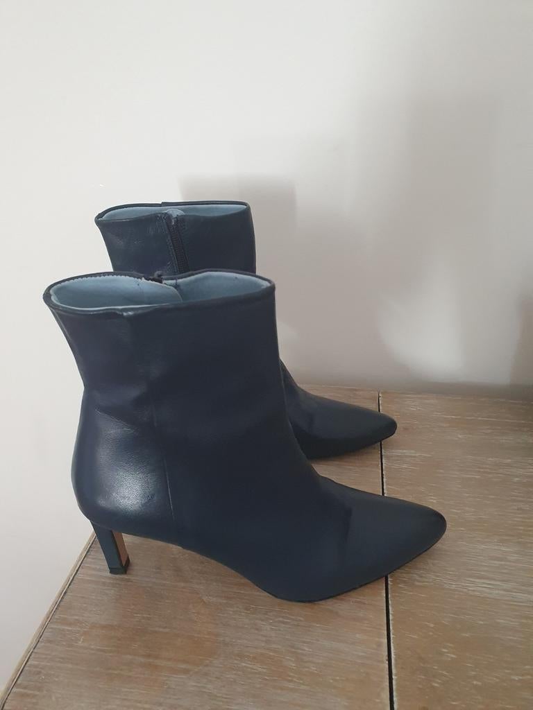 Prachtige blauwe Manfield leren laarsjes mt 38, Ophalen, Zo goed als nieuw, Blauw