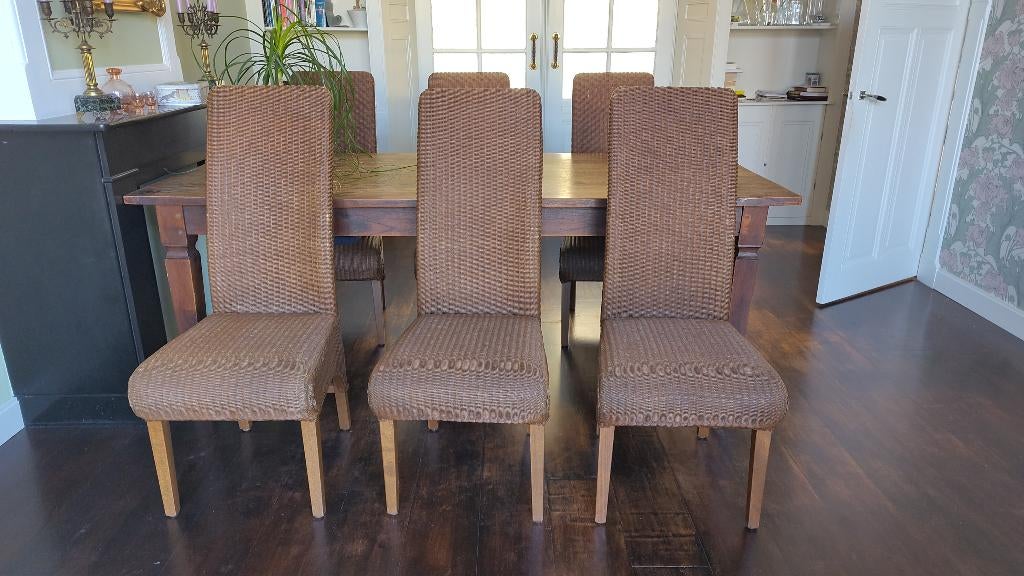 6 Lloyd Loom eetkamer stoelen, Ophalen