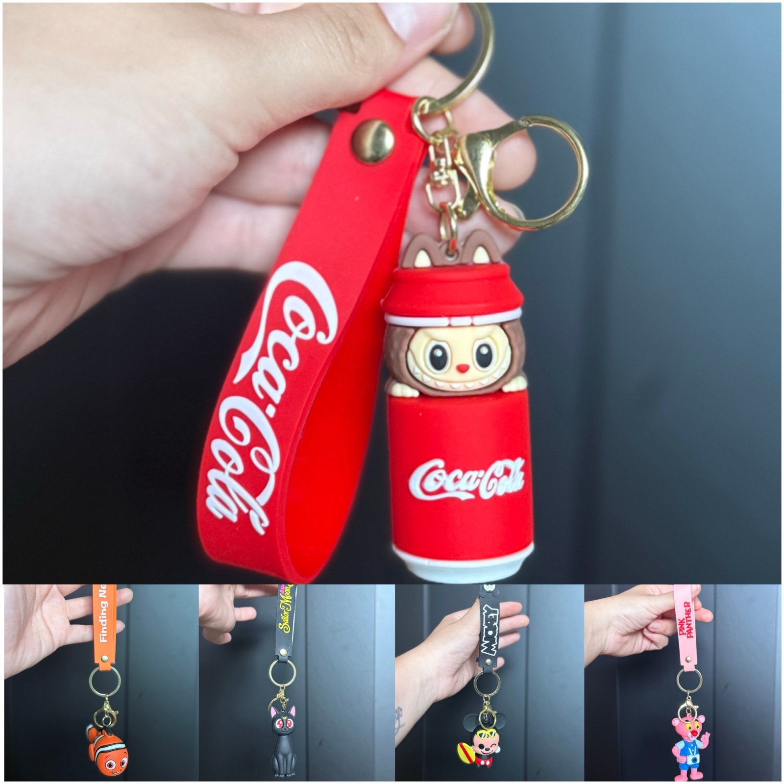 Leuke sleutelhangers: Coca-Cola, Disney, Sailor Moon, Pink P, Verzenden, Zo goed als nieuw, Knuffel of Figuurtje