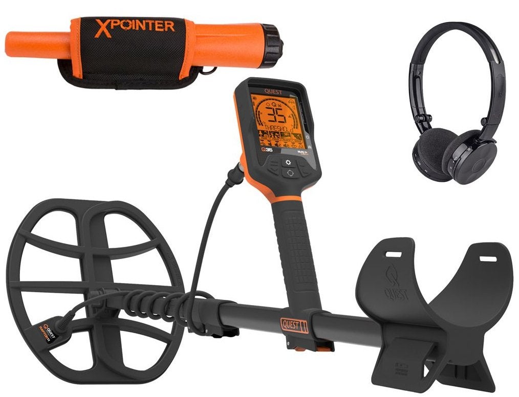 Quest Q35 metaaldetector +Draadloze Hoofdtelefoon + XPointer, Meer dan 30 cm, Niet ingevuld, Nieuw, Ophalen of Verzenden