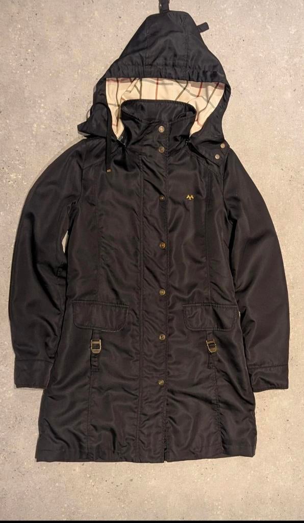 Thomas Burberry Luxe Tussenjas - Zwart - Maat S -, Ophalen of Verzenden, Zo goed als nieuw, Regenjas, Dames