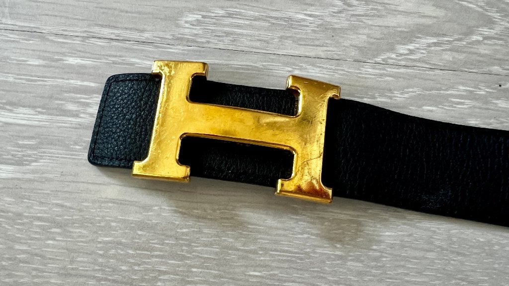 Hermès Dames Riem donkerblauw, incl. originele doos, Kleding | Heren, Losse buckle of gesp, Overige kleuren, Echt leder, Minder dan 95 cm