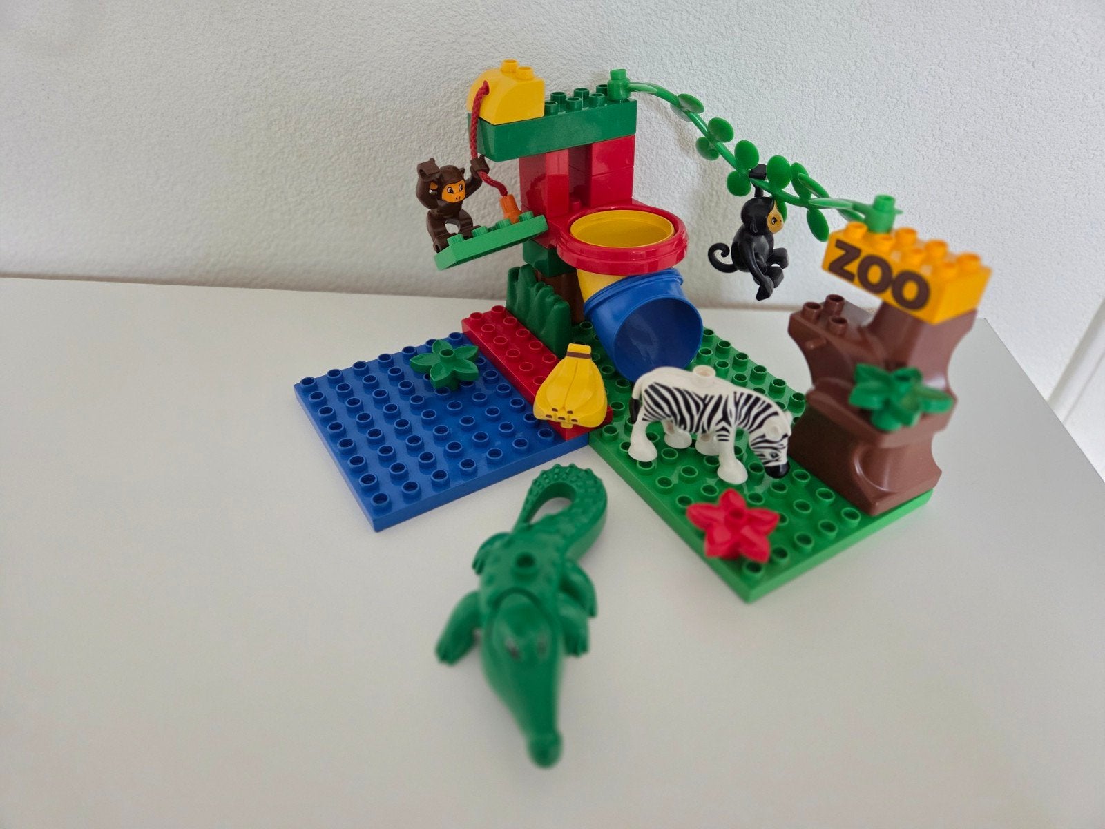 Nette set LEGO Dulpo 4961 speelse dierentuin, apen, krokodil, Compleet, Ophalen of Verzenden, Zo goed als nieuw, Duplo