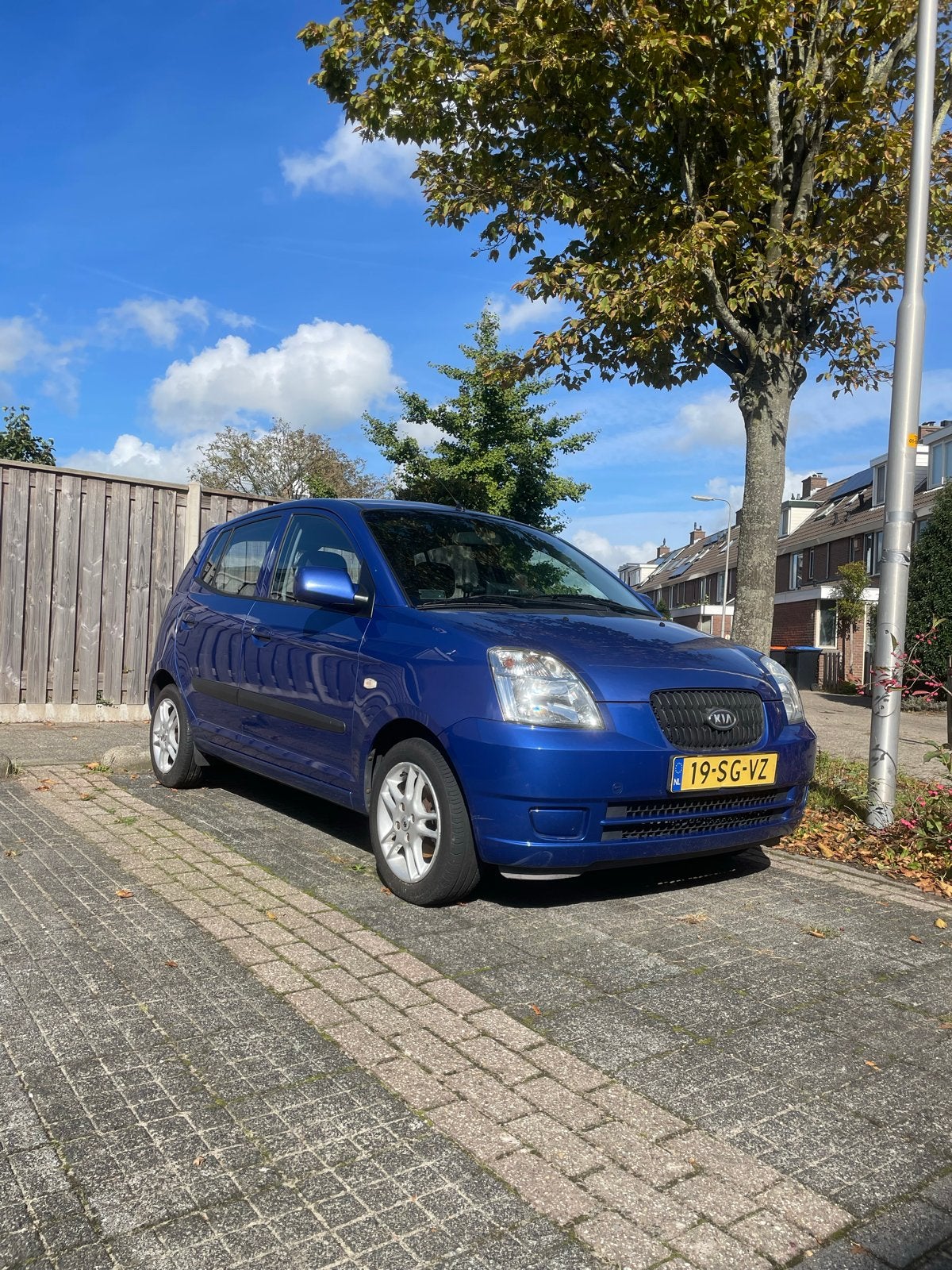 Kia Picanto 1.0 2006 Blauw, Auto's, Voorwielaandrijving, Stof, 836 kg, 4 cilinders
