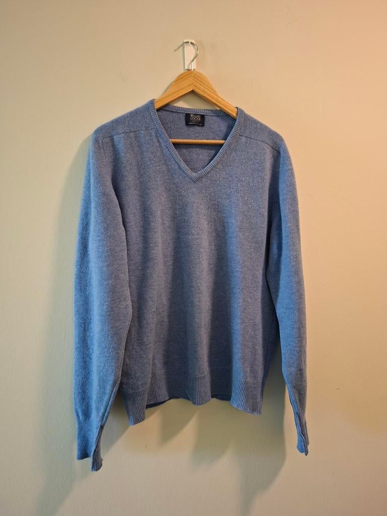 William Lockie Schotse Lamswollen Trui - Lichtblauw - XL, Blauw, Maat 56/58 (XL), Ophalen of Verzenden, Zo goed als nieuw