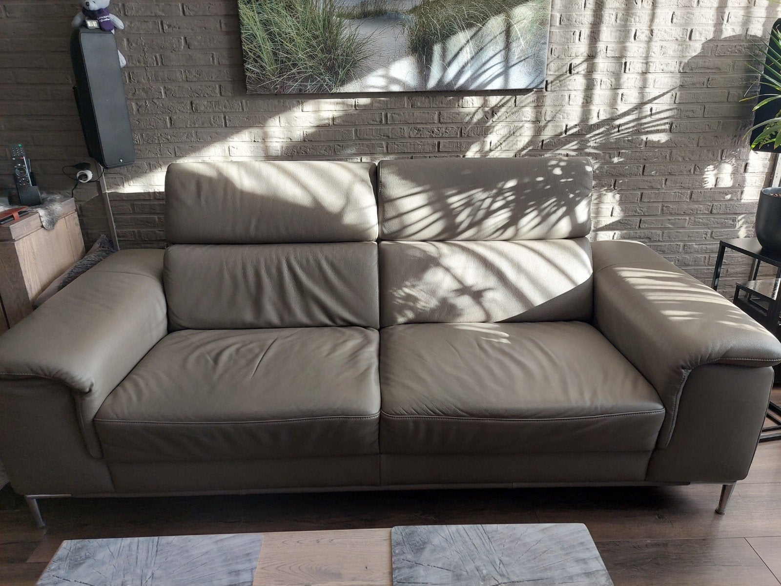 Comfortabel 2,5-zits bankstel met verchroomde poten, Ophalen, Gebruikt, 75 tot 100 cm