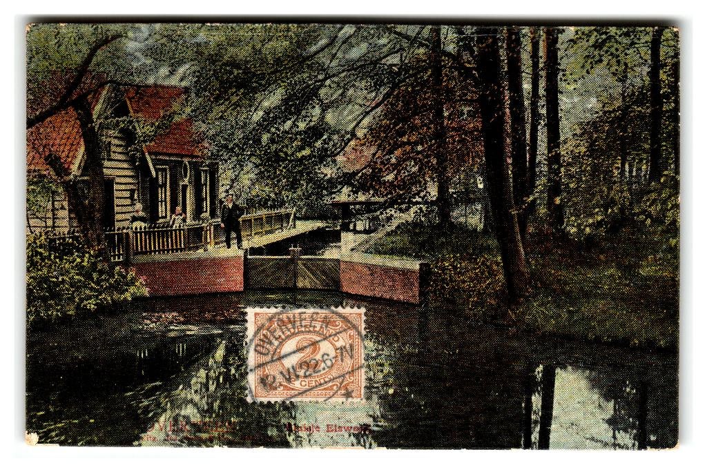Overveen, Sluisje Elswout. Tulp-kaart, Verzenden, Voor 1920, Gelopen, Noord-Holland