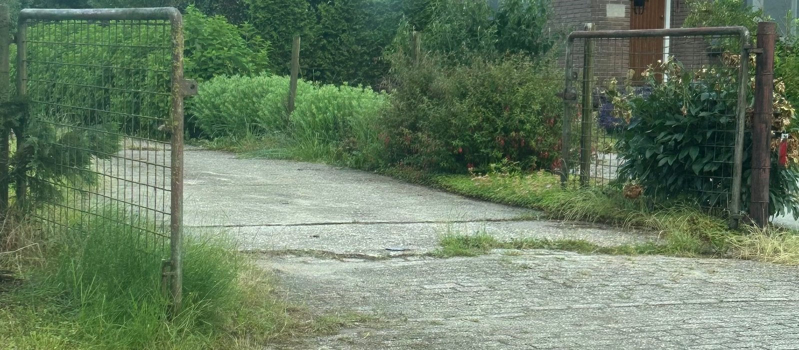 Landhek. Weidepoort. 4.50 m metaal, Tuin en Terras, Tuinhekken en Hekwerk, Ophalen, Met poort, Gebruikt, Tuinhek