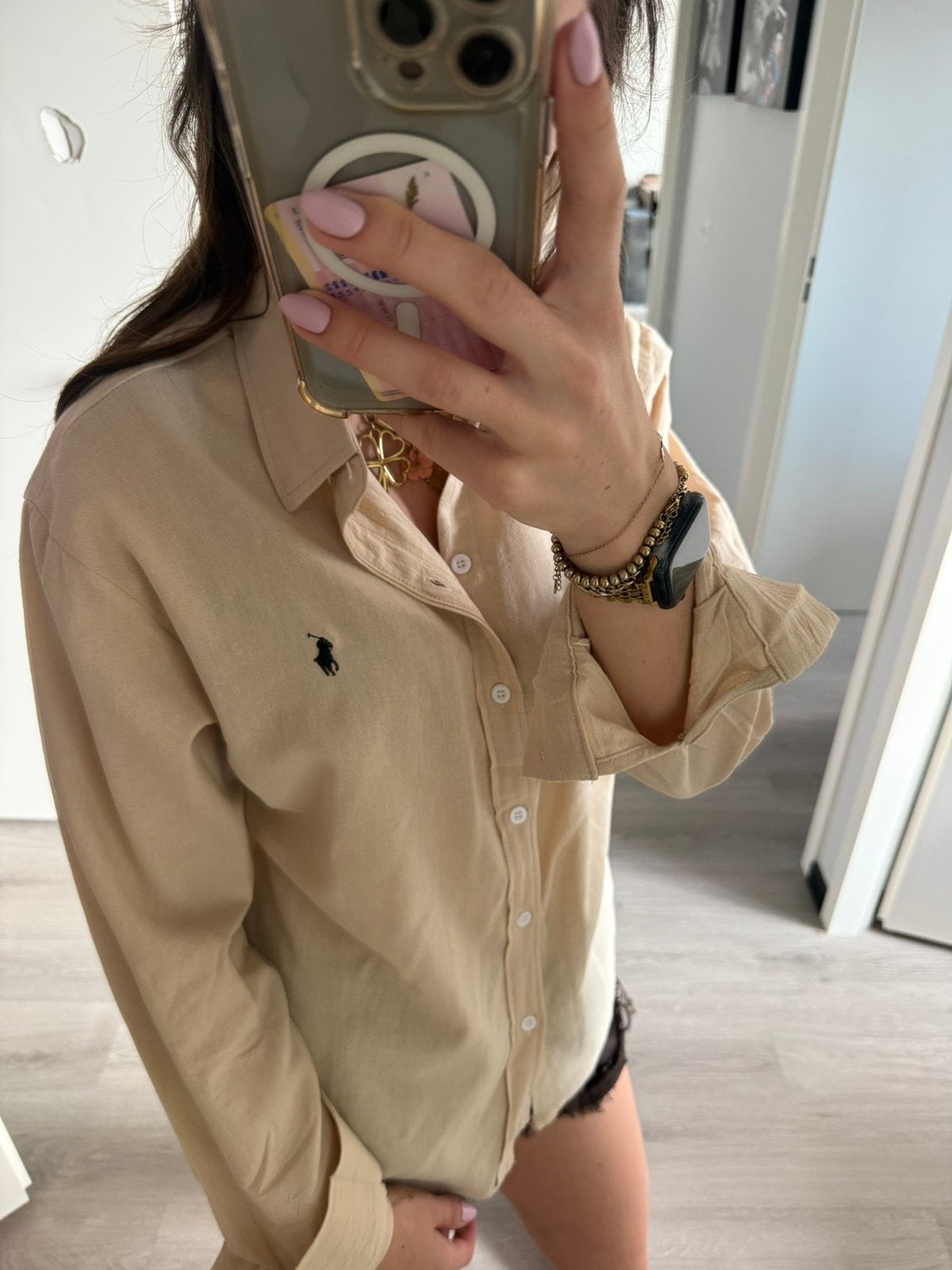 beige Ralph Lauren blouse maat s nieuw, Verzenden, Nieuw, Maat 36 (S), Beige