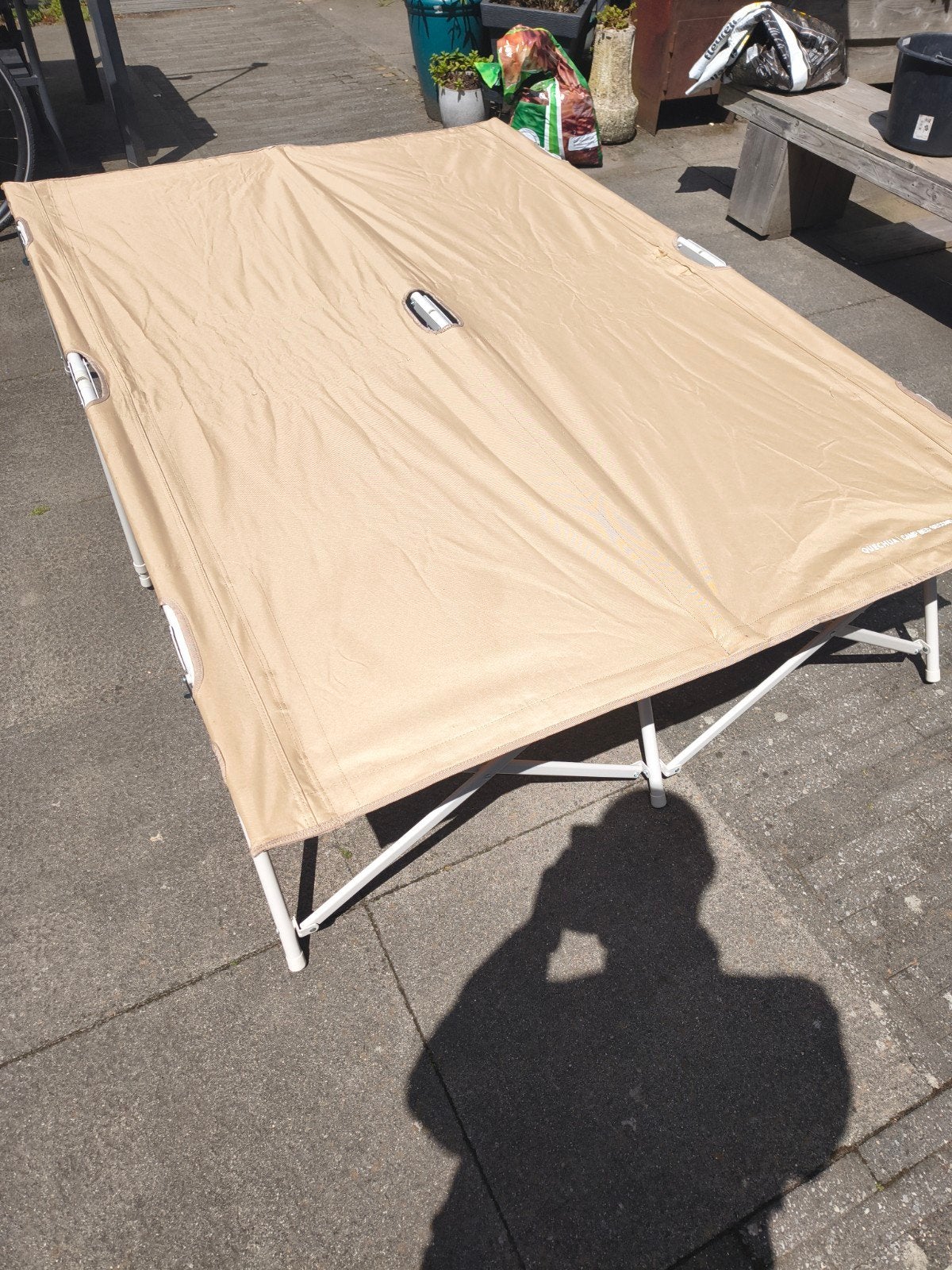 2-persoons opvouwbaar stretcher bed met kliksysteem, Ophalen of Verzenden, Gebruikt, 2-persoons
