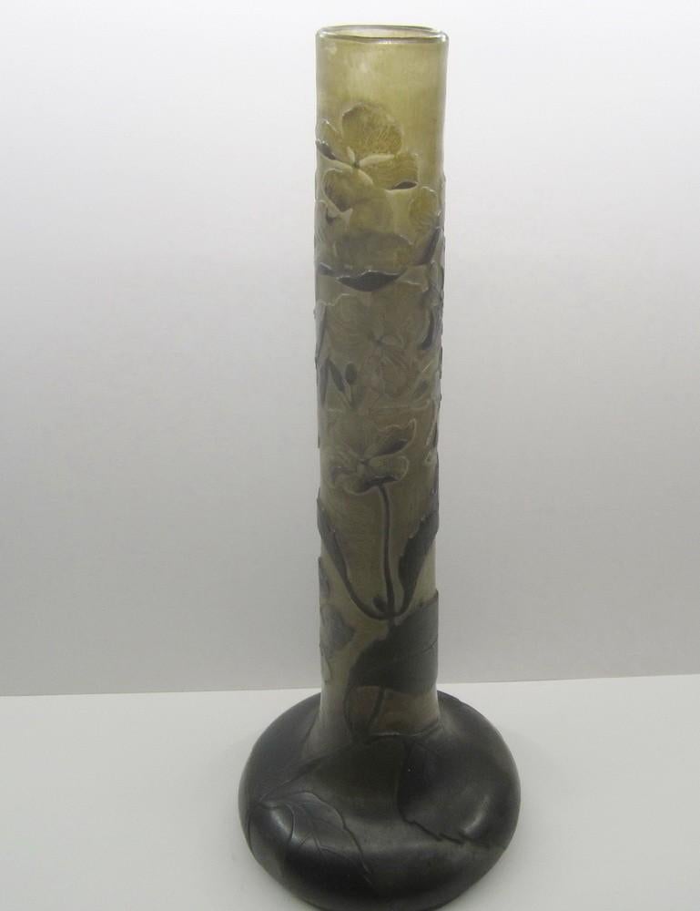 Antieke cameo glazen art nouveau vaas Emile Gallé, Antiek en Kunst, Antiek | Glas en Kristal, Verzenden