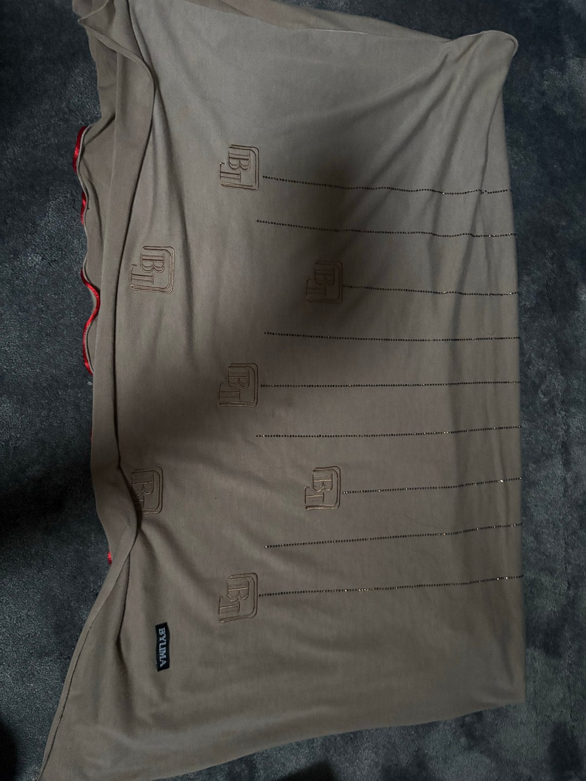 BYLIMA Sjaal - Taupe met subtiele details, Kleding | Dames, Ophalen of Verzenden, Zo goed als nieuw