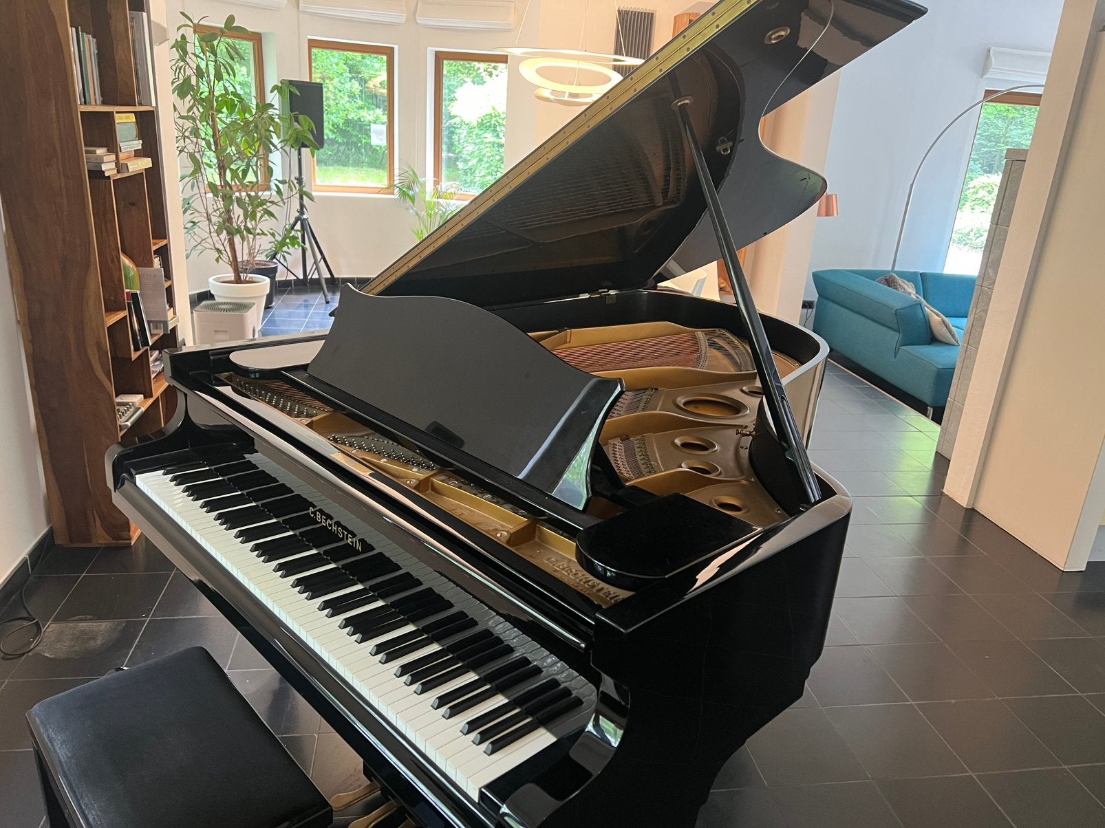 Bechstein vleugel, 2.03m, in perfecte staat, Zwart, Ophalen of Verzenden, Zo goed als nieuw, Hoogglans