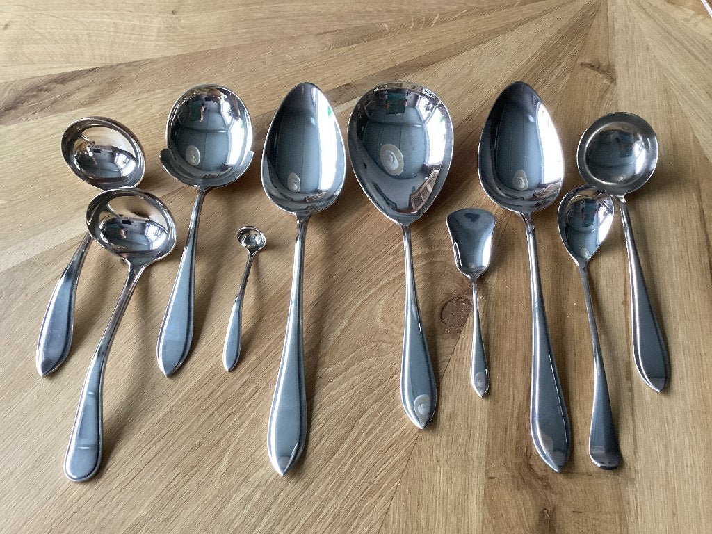 Keltum P8 Puntfilet set diverse opscheplepels (10x), Antiek en Kunst, Ophalen