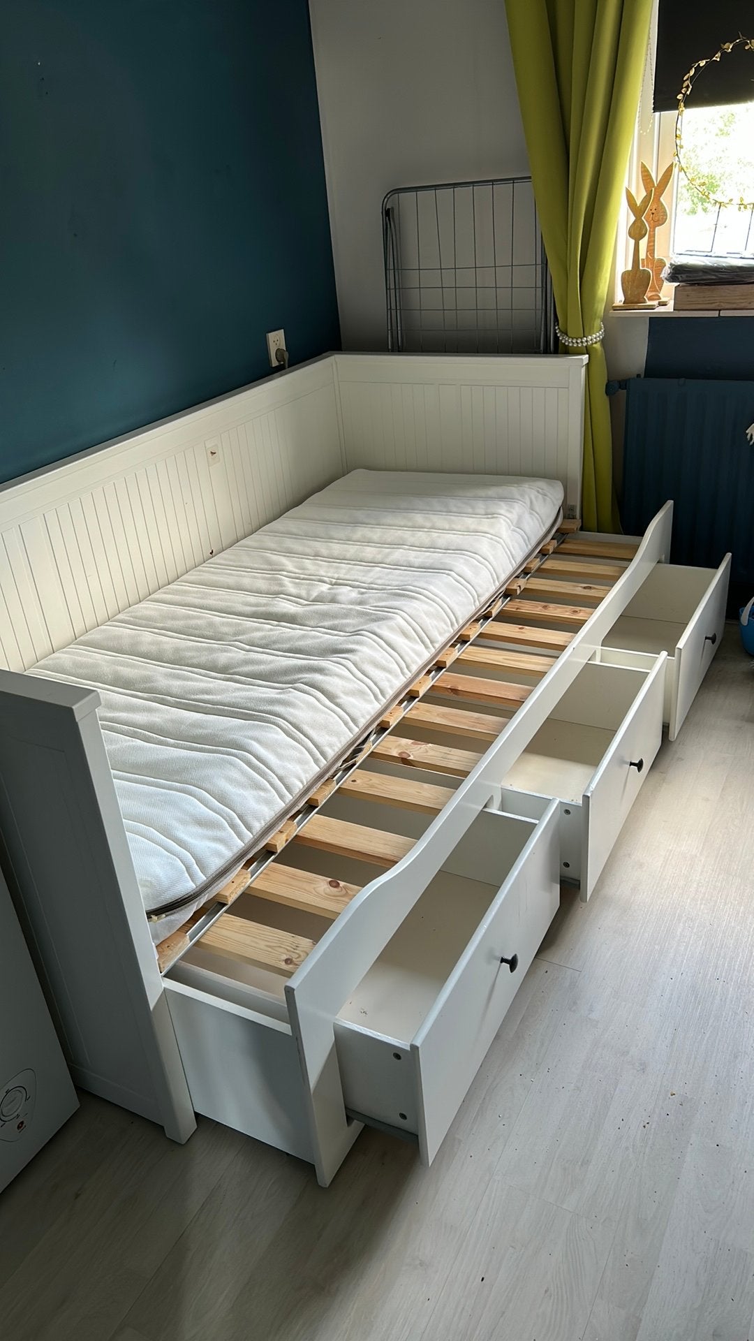 Bed voor 2 personen, Ophalen, Gebruikt, Tweepersoons, Wit