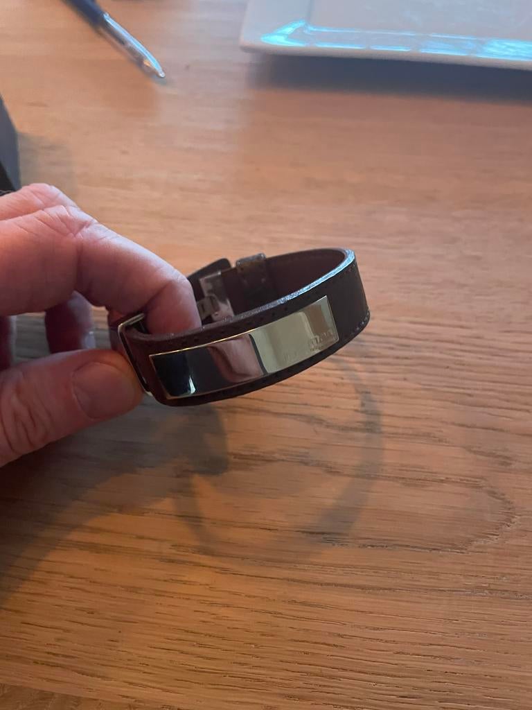 Dyrberg/Kern DKman Bruin Leren Armband met Gouden Vouwsluiti, Sieraden, Tassen en Uiterlijk, Armbanden, Ophalen of Verzenden, Zo goed als nieuw