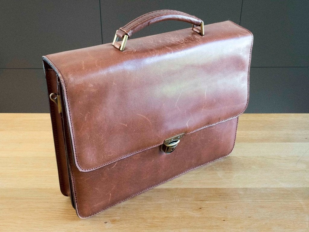 Bruin leren business tas | Plevier, Plevier, Gebruikt, Bruin, .