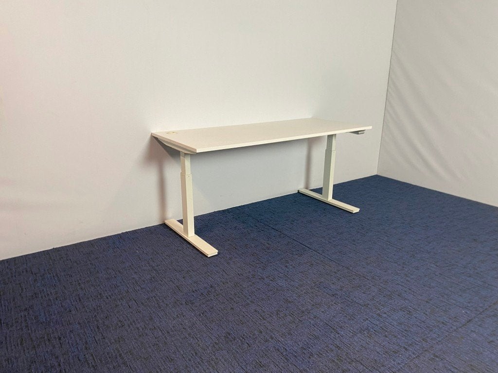 10 x Bureau Voortman (slinger), wit blad, 160 x 70 cm., Ophalen, 160 cm, Gebruikt, Voortman