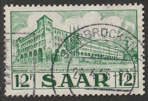 Bez.zone Fr Saar 1952 326 Postkantoor 12f, Gest, Postzegels en Munten, Postzegels | Europa | Duitsland, Ophalen of Verzenden, Overige periodes