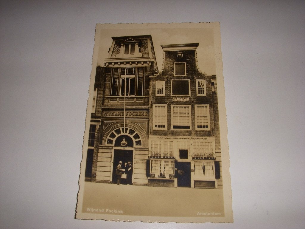 Oude fotokaart reclame Distilleerderij Wynand Fockinck A'dam, Ophalen of Verzenden, 1920 tot 1940, Ongelopen, Noord-Holland