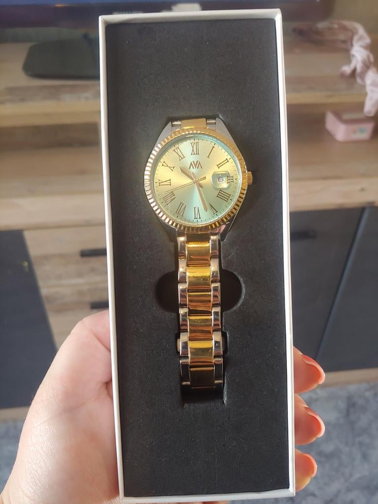 AVA aurora aqua horloge Goud/Zilverkleurig, Ophalen of Verzenden