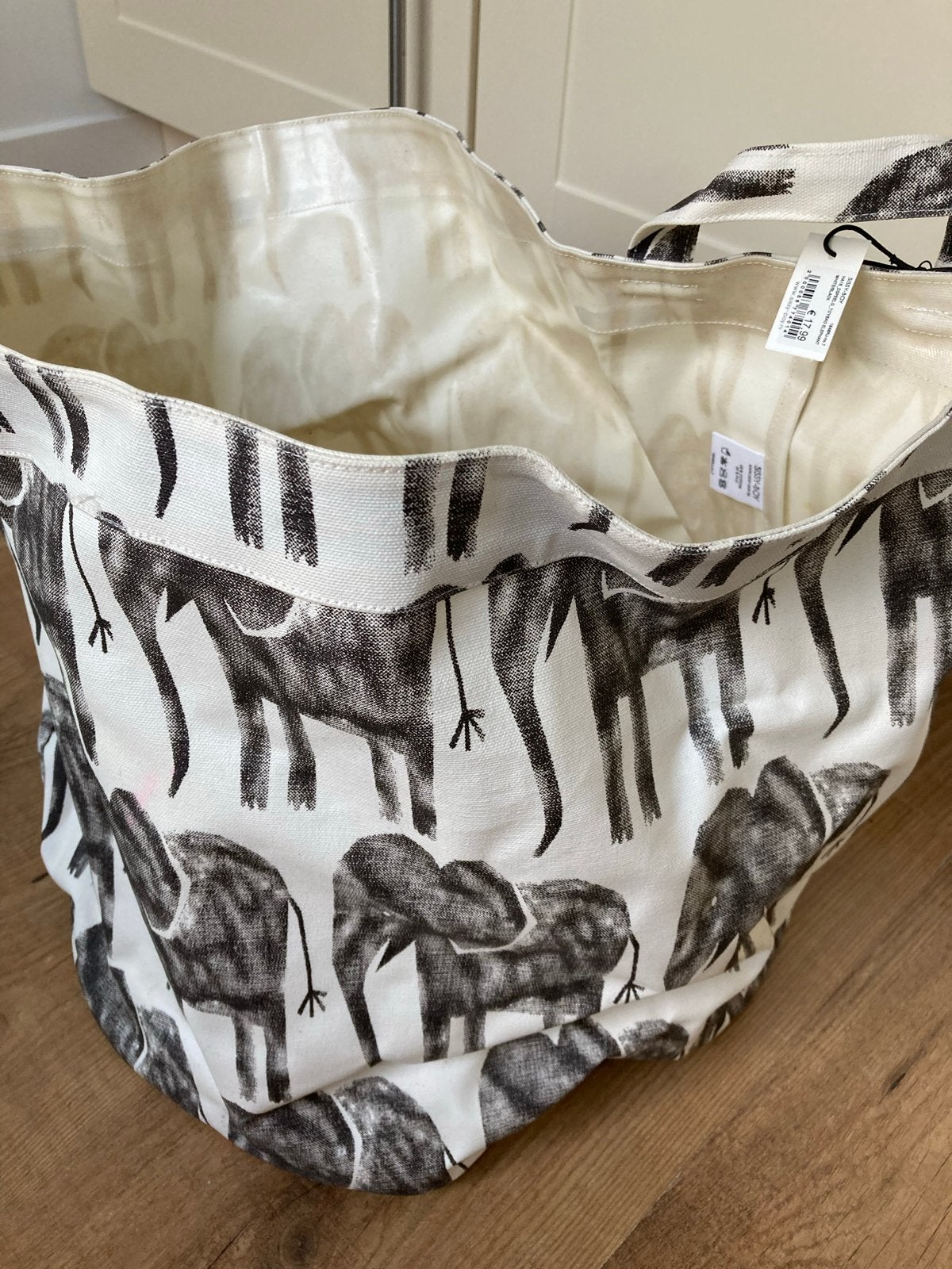 Sissy Boy Home Canvas Opbergmand - Olifantenprint, Mand, Textiel, Rond, Nieuw