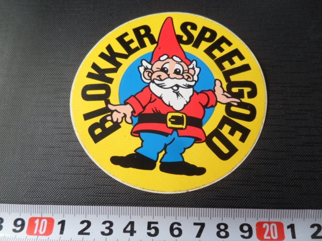 sticker BLOKKER Speelgoed  kabouter *, Verzamelen, Ophalen of Verzenden, Zo goed als nieuw
