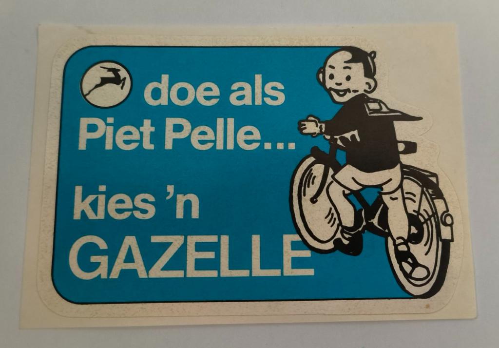 Sticker doe als Piet Pelle ... kies 'n Gazelle, Ophalen of Verzenden, Zo goed als nieuw, Merk