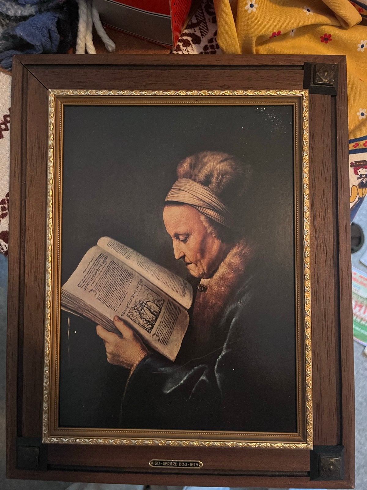 Klassiek schilderij: Vrouw leest boek, Gerard Dou stijl, Ophalen, Portret of Personen, Overige ondergronden, Klassiek