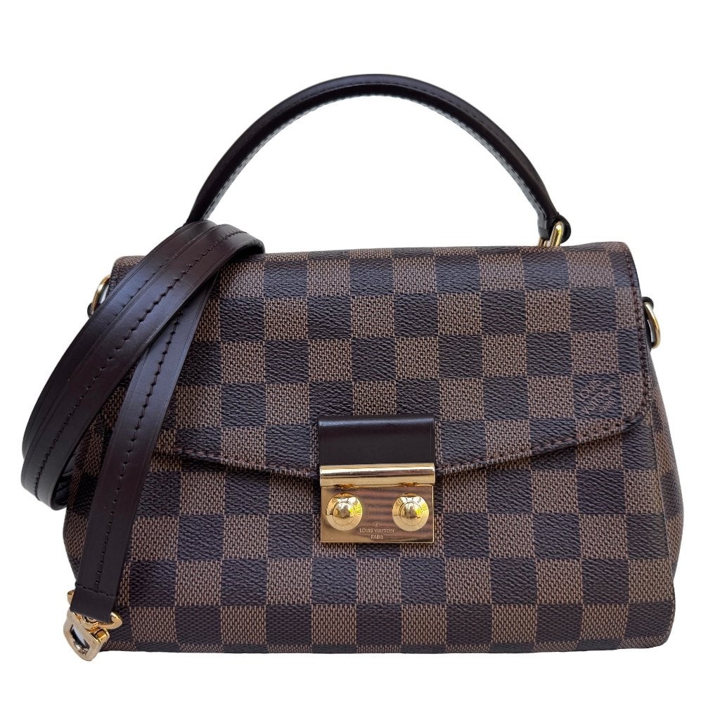 Louis Vuitton croisette damier ebene crossbody tas blokjes