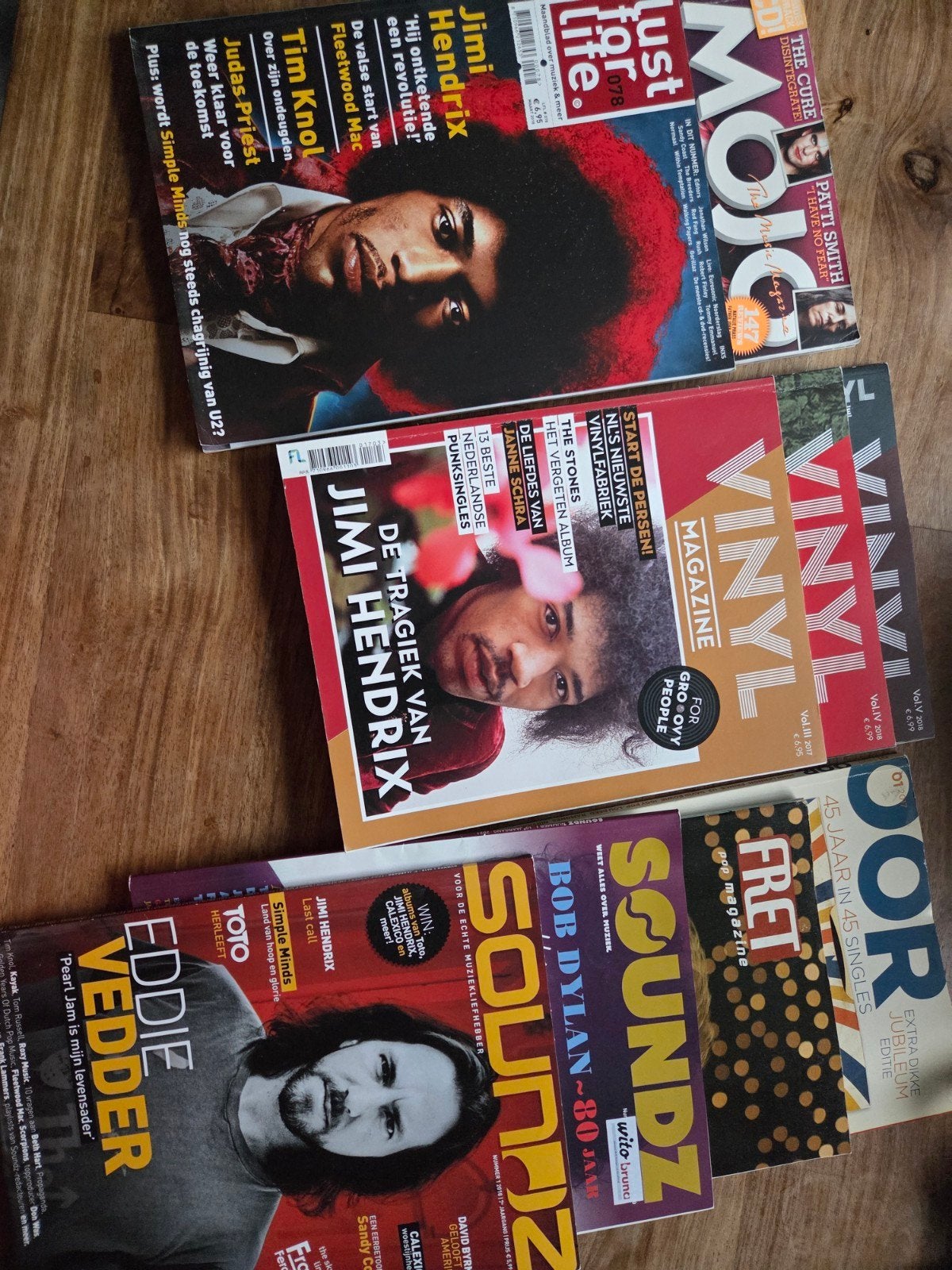 Muziekbladen: Jimi Hendrix, Eddie Vedder, Bob Dylan, Ophalen, Gelezen, Muziek, Film of Tv
