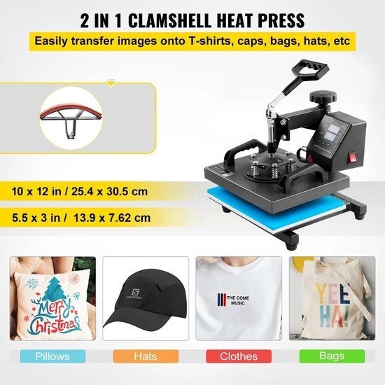 Warmtepers 2-in-1 – Sublimatiepers – Transferpers, Corvance B.V., Verzenden, Nieuw, Corvancebol@gmail.com