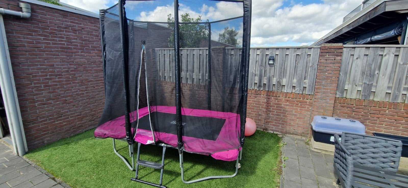 Salta Trampoline 214x153 cm met Veiligheidsnet, Ophalen, Gebruikt