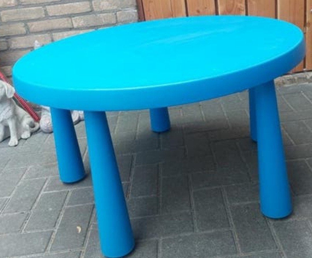 Blauwe mammut tafel ikea, Ophalen, Rechthoekig, Kunststof