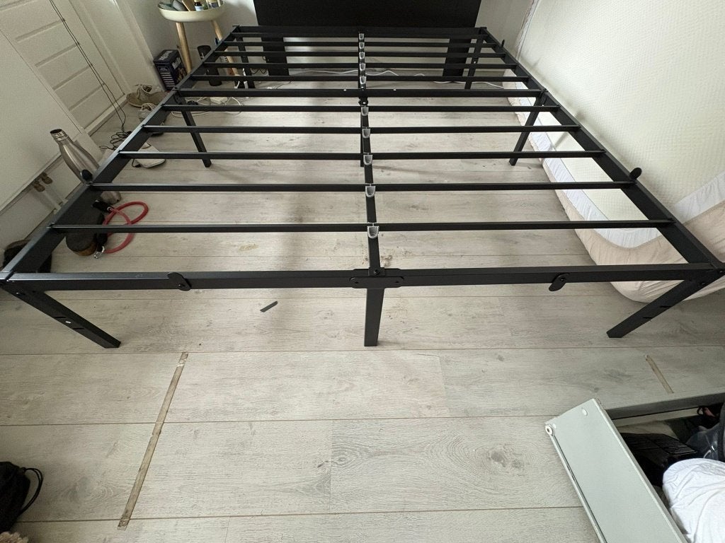 Bed frame (160 x 200), Huis en Inrichting, Ophalen, Zwart, Tweepersoons, Zo goed als nieuw