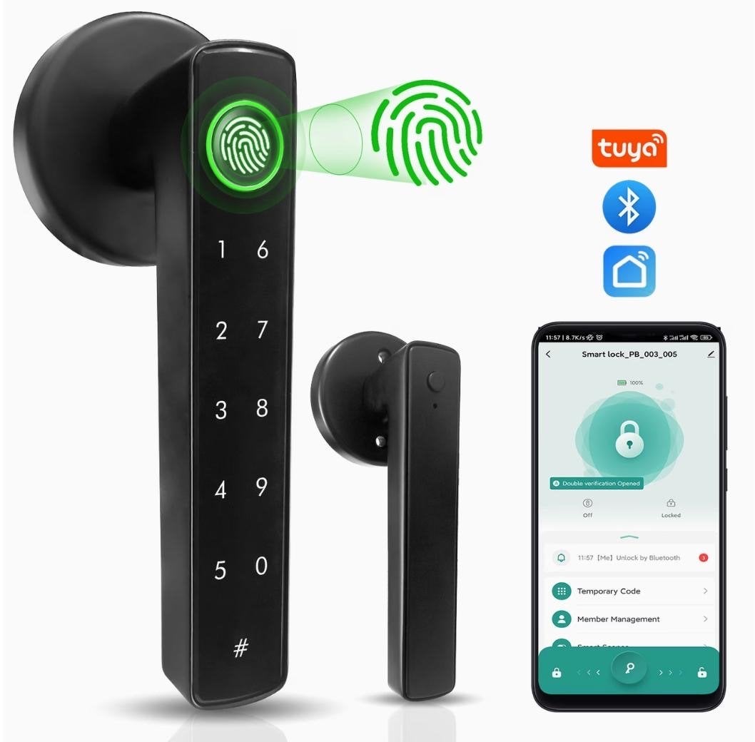 Slim deurslot met vingerafdruk en app-bediening, Ophalen of Verzenden, Nieuw, Overige materialen, Slot