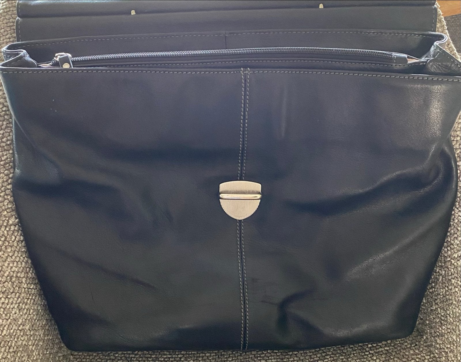 Zwart leren Castelijn & Beerens laptoptas, Ophalen of Verzenden, Zo goed als nieuw, Zwart, Overige typen