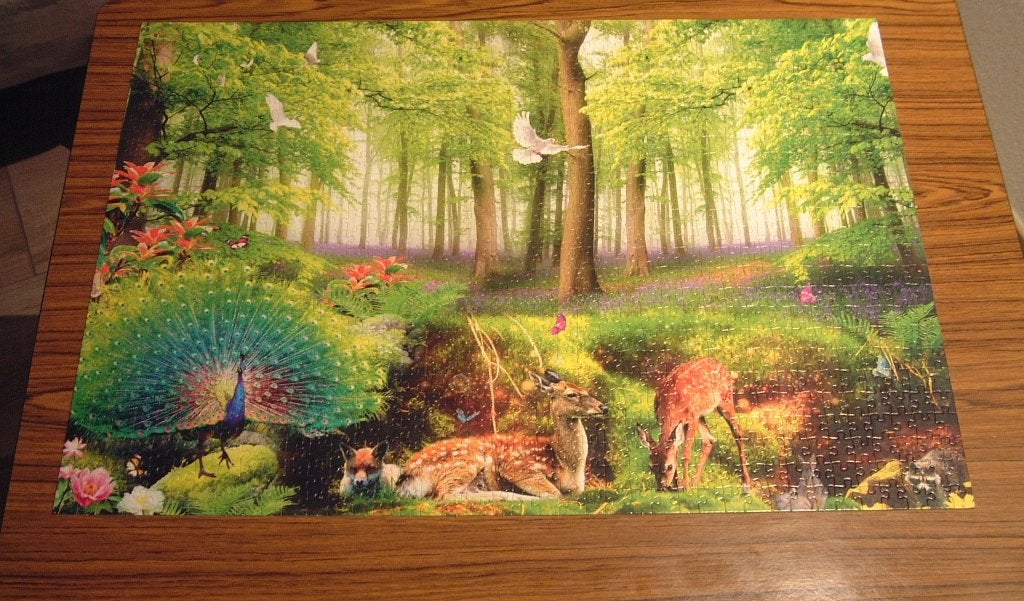 complete puzzel 1000 st Forest Dream van King, Ophalen of Verzenden, 500 t/m 1500 stukjes, Gebruikt, Legpuzzel