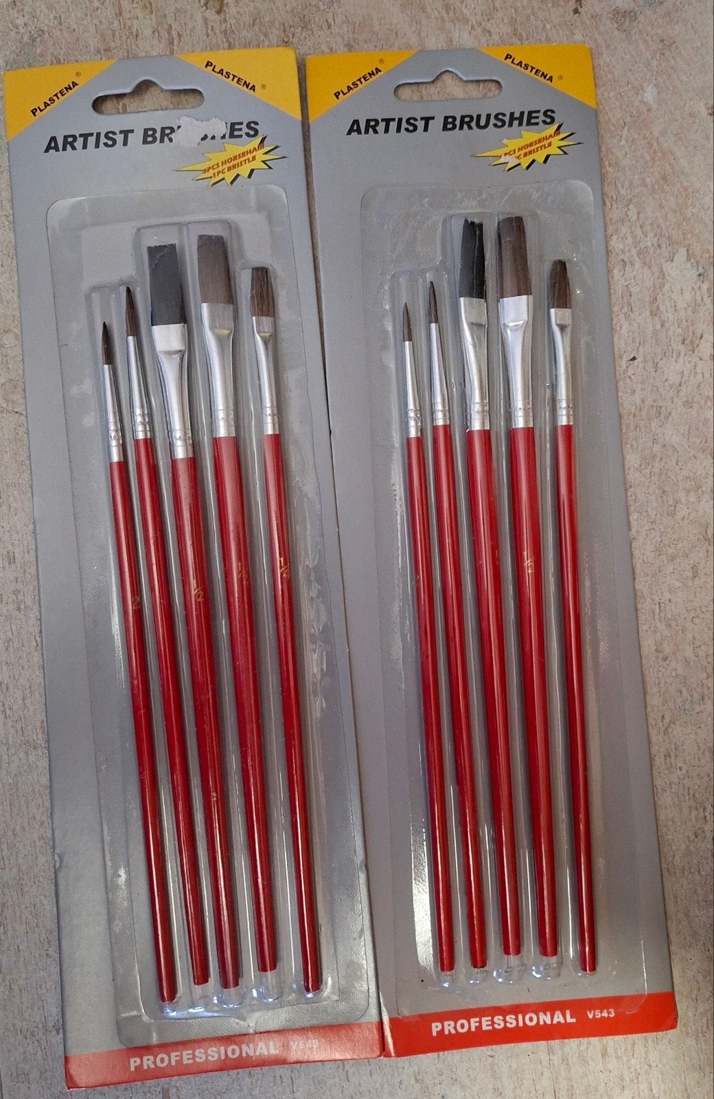 2 x penselenset 5 delig., Hobby en Vrije tijd, Schilderen, Ophalen of Verzenden