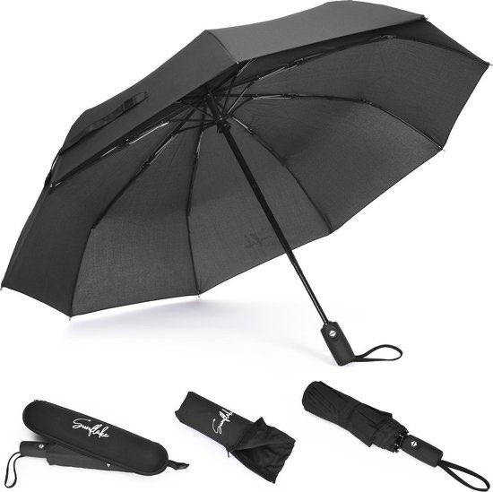 Sunflake Stormparaplu [140KM/U] Uitklapbaar Zwart Incl. Etui, Ophalen of Verzenden, Nieuw, Zwart