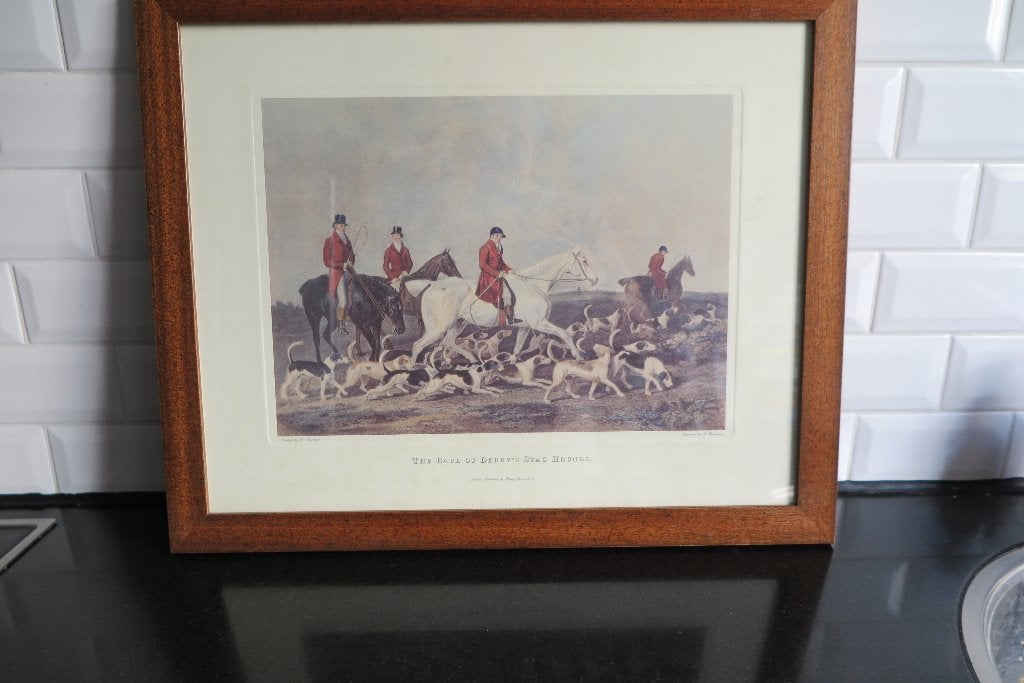 2 paarden ingelijste paarden tekeningen, Ophalen of Verzenden, Reproductie, Lithografie